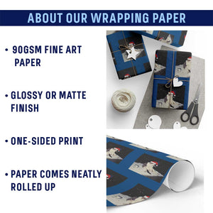 Funny Smoking Cat Xmas Meme Wrapping Paper Roll TS14 Print Your Wear