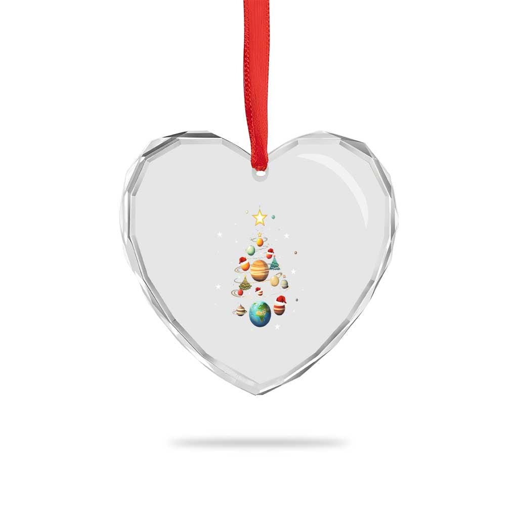 Funny Solar System Space Planets Xmas Tree Heart Crystal Glass Ornament TS09 Print Your Wear