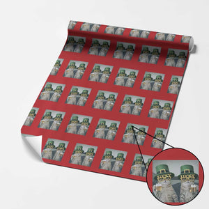 Funny St Patricks Day Cats Drinking Beer Meme Wrapping Paper Roll TS14 Red Print Your Wear