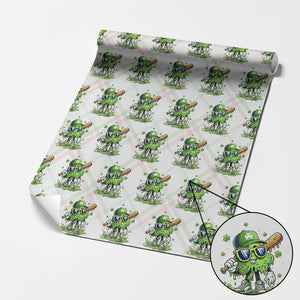 Funny St Patricks Day Clover Baseball Player Gift Wrapping Paper Roll TS12 Christmas Plaid Print Your Wear