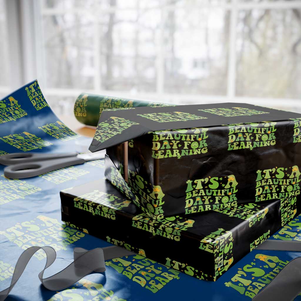 Funny St Patricks Day Wrapping Paper Roll It's Beautiful Day For Learning Students TS02 Black Print Your Wear
