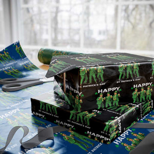 Funny St Patrick's Day Trump Wrapping Paper Roll Dancing Saint Patrick TS02 Black Print Your Wear