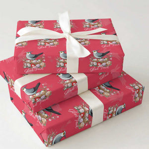 Funny Swedish Easter Day Wrapping Paper Roll Glad Pask Easter Eggs Cuckoo Bird TS11 Red Print Your Wear