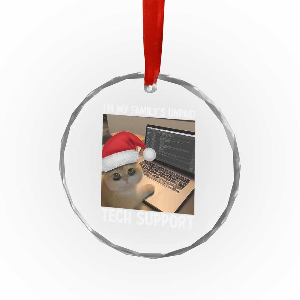 Funny Tech Support Cat Christmas Crystal Glass Ornament TS14 Print Your Wear