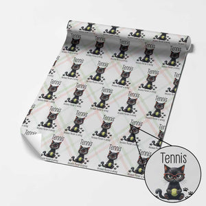 Funny Tennis Cat Gift Wrapping Paper Roll Because Murder Is Wrong TS12 Christmas Plaid Print Your Wear