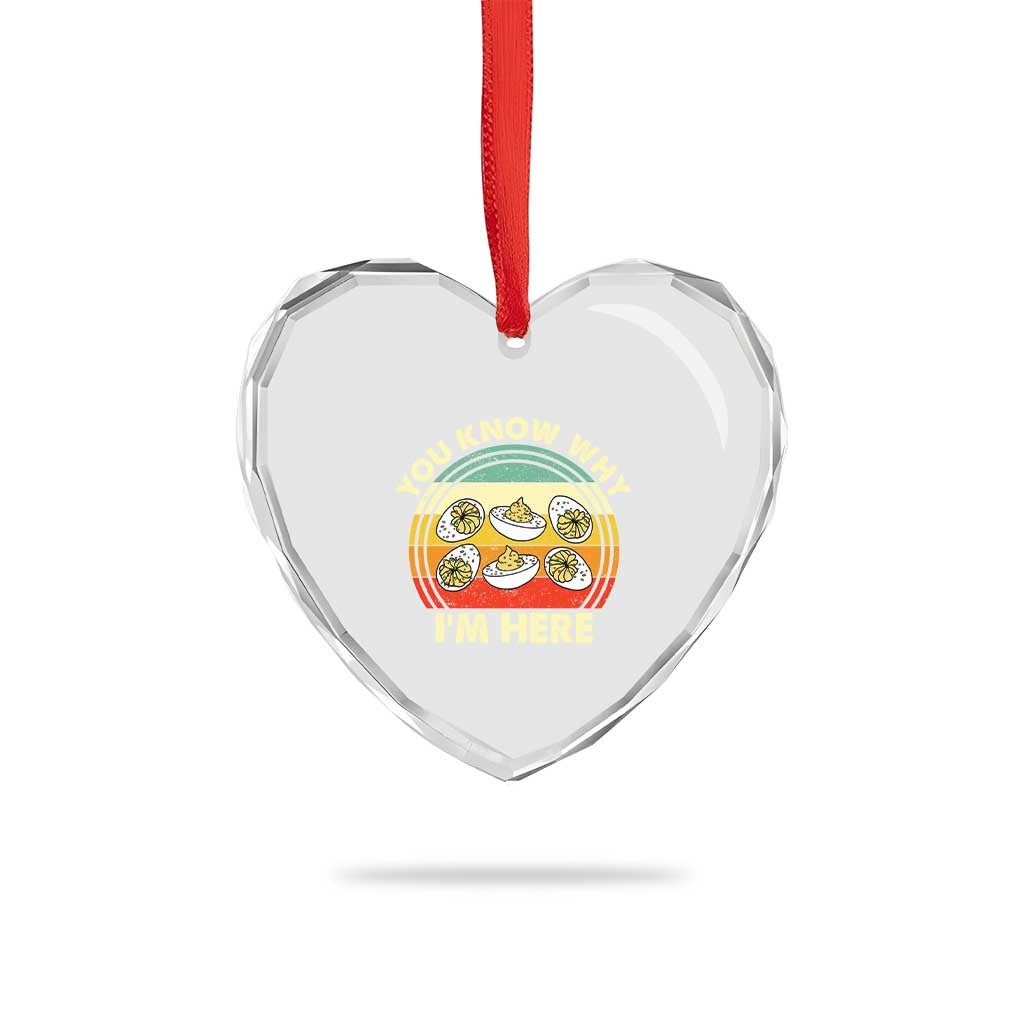 Funny Thanksgiving Deviled Eggs Heart Crystal Glass Ornament You Know Why I Am Here Easter Day TS11 Print Your Wear