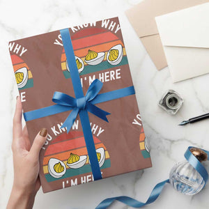 Funny Thanksgiving Dinner Wrapping Paper Roll You Know Why I Am Here TS14 Mocha Print Your Wear