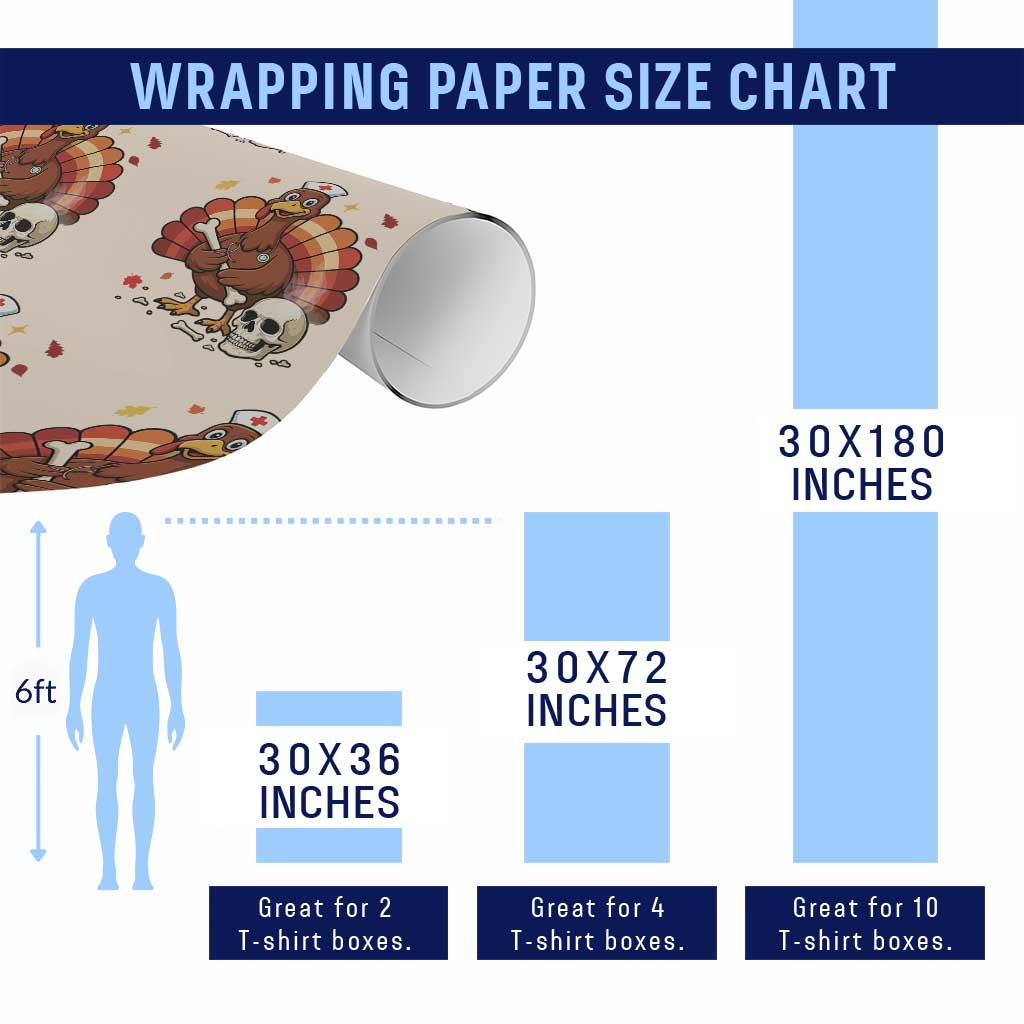 Funny Thanksgiving Nurse Turkey Wrapping Paper Roll Fall RN TS14 Print Your Wear