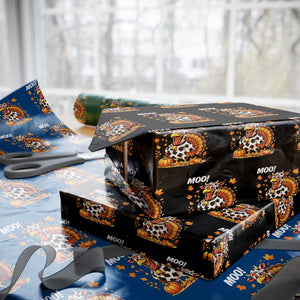 Funny Thanksgiving Wrapping Paper Roll Turkey Moo TS14 Black Print Your Wear