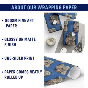 Funny Three Bunny Moon Humorous Rabbit Meme Wrapping Paper Roll TS11 Print Your Wear