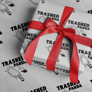 Funny Trashed Panda Wrapping Paper Roll Drunk Raccoon Meme Hot Mess TS02 White Print Your Wear