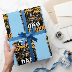 Funny Welder Dad Gift Wrapping Paper Roll I Do Not Need Instructions TS12 Light Blue Print Your Wear