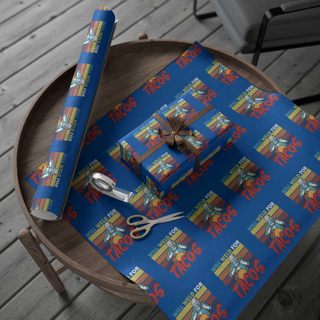 Funny Welding Wrapping Paper Roll Will Weld For Tacos TS14 Blue Print Your Wear