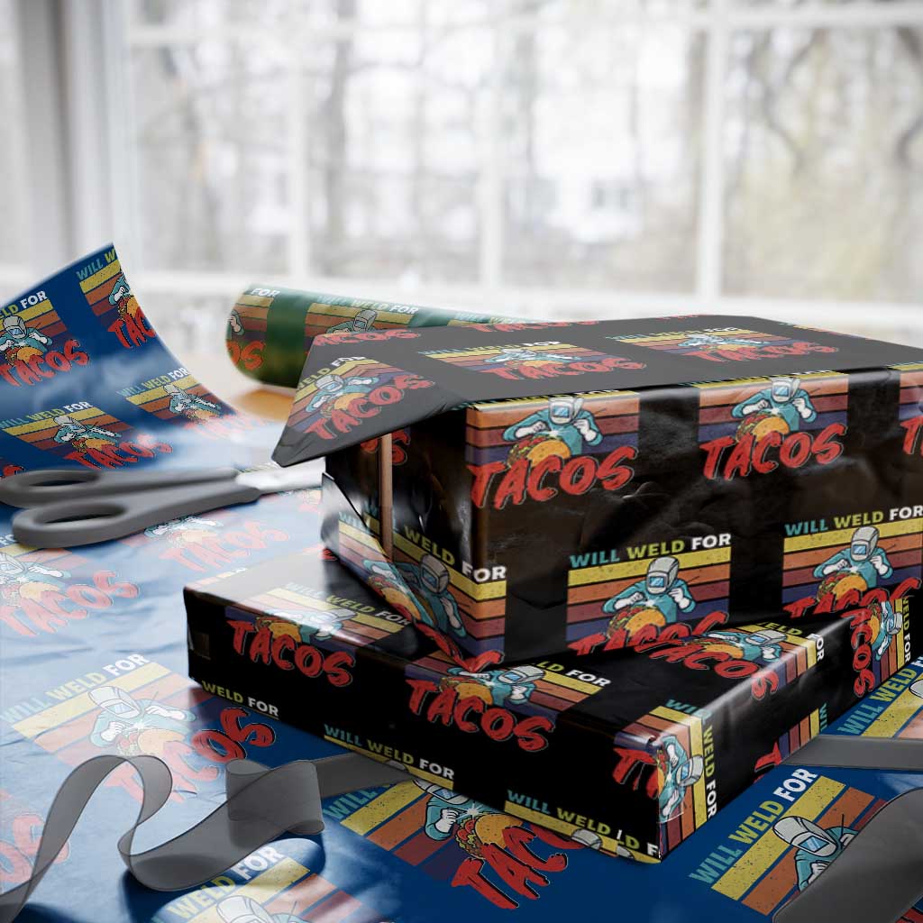 Funny Welding Wrapping Paper Roll Will Weld For Tacos TS14 Black Print Your Wear