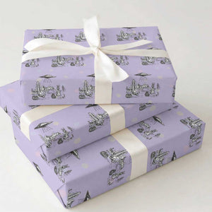 Funny Western Easter Day UFO Bunny Alien Wrapping Paper Roll TS11 Violet Print Your Wear