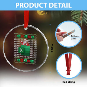 Funny Xmas Accountant Crystal Glass Ornament Excel REF Error Spreadsheet Santa Gift TS02 Print Your Wear