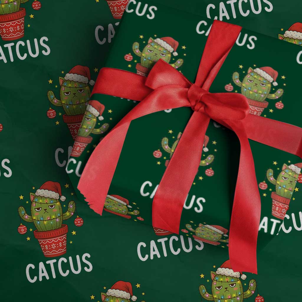 Funny Xmas Catcus Wrapping Paper Roll Succulent Lover Gift TS12 Green Print Your Wear
