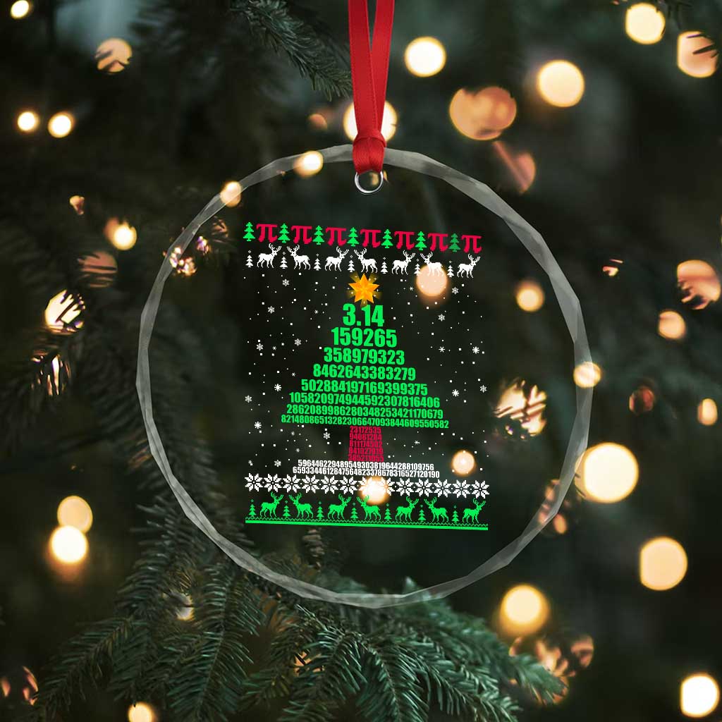 Funny Xmas Math Crystal Glass Ornament 3.14 Pi Christmas Tree TS09 Print Your Wear