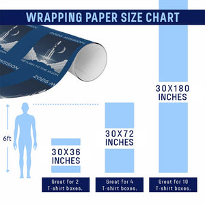 Future Lunar Mission 2026 Wrapping Paper Roll Rocket Launch Lunar Orbit Space Exploration TS02 Print Your Wear