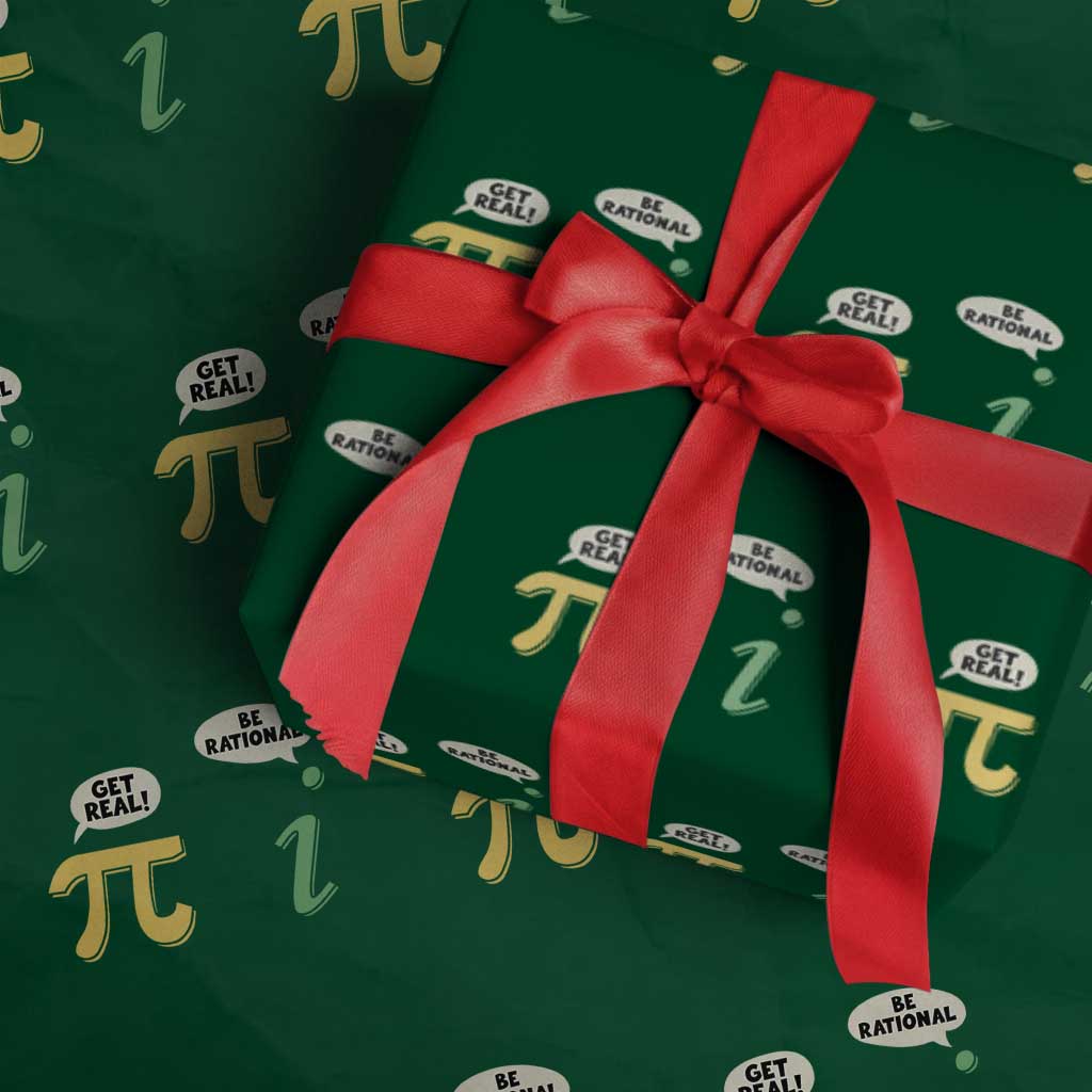 Get Real Be Rational Pi Math Teacher Geek Sarcastic Wrapping Paper Roll TS11 Green Print Your Wear