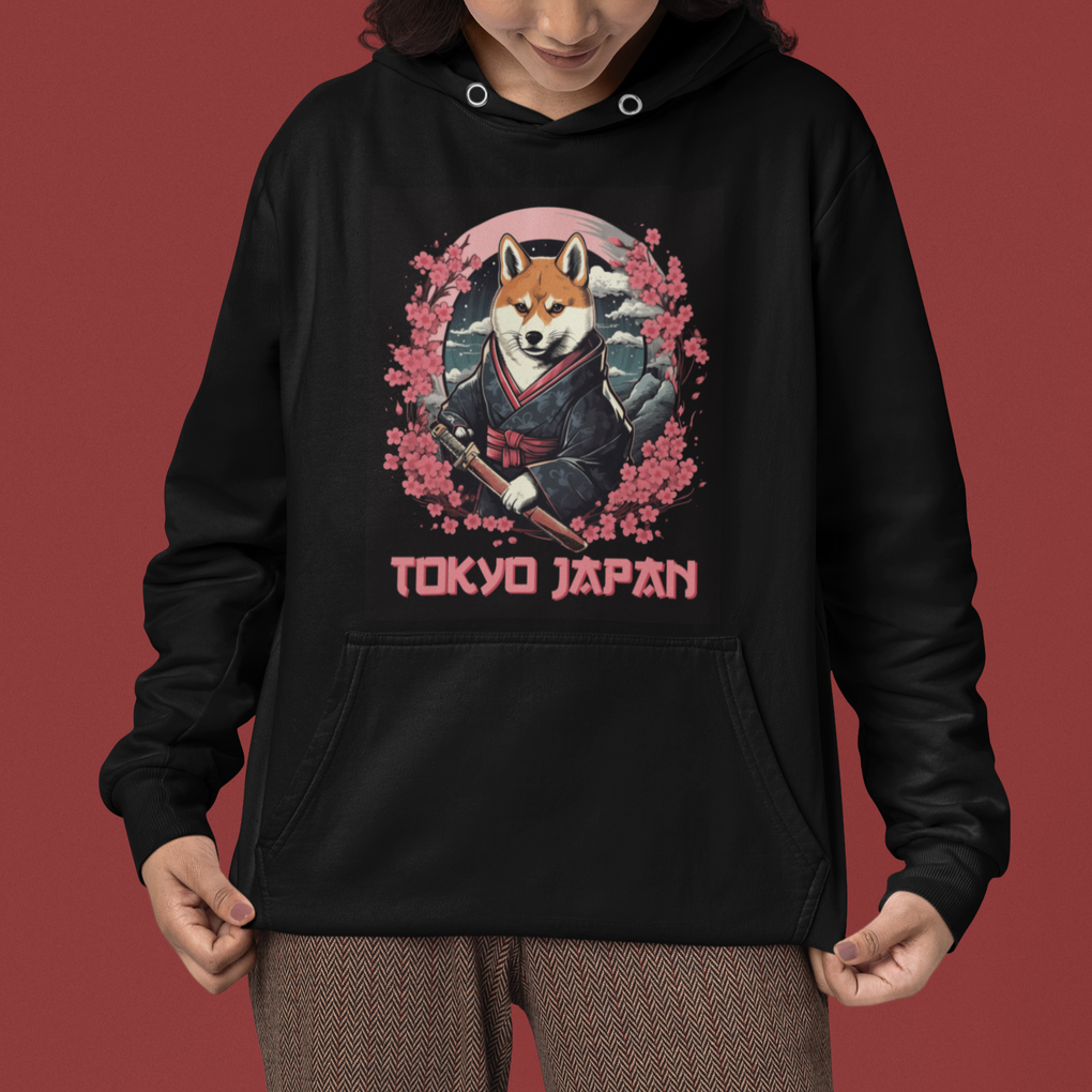 Shiba Inu Hoodie Tokyo Japan Aesthetic Sakura Japanese Cherry Blossoms TS09 Printyourwear