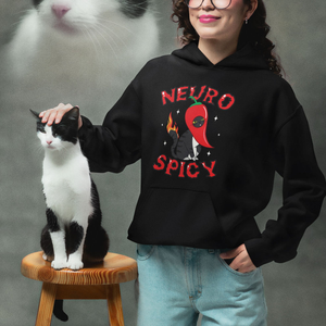 Neurodiversity Hoodie Neuro Spicy Funny Cat Lover Autism ADHD ASD TS09 Printyourwear