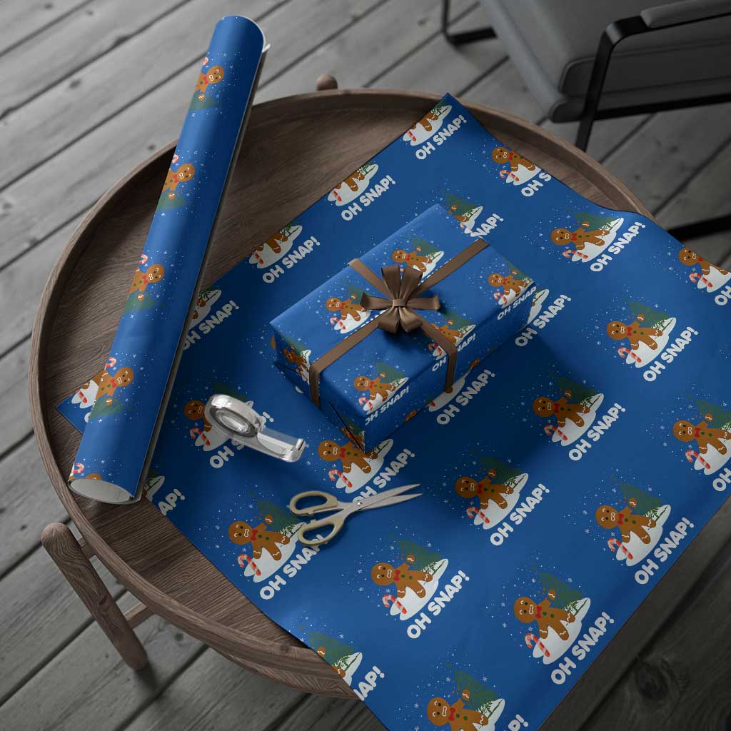Gingerbread Wrapping Paper Roll Oh Snap Funny Christmas Cookie Baking Squad TS02 Blue Print Your Wear