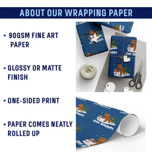 Gingerbread Wrapping Paper Roll Oh Snap Funny Christmas Cookie Baking Squad TS02 Print Your Wear