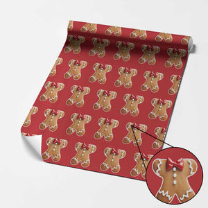 Gingerbread Man Wrapping Paper Roll Christmas Cookie Costume TS10 Red Print Your Wear
