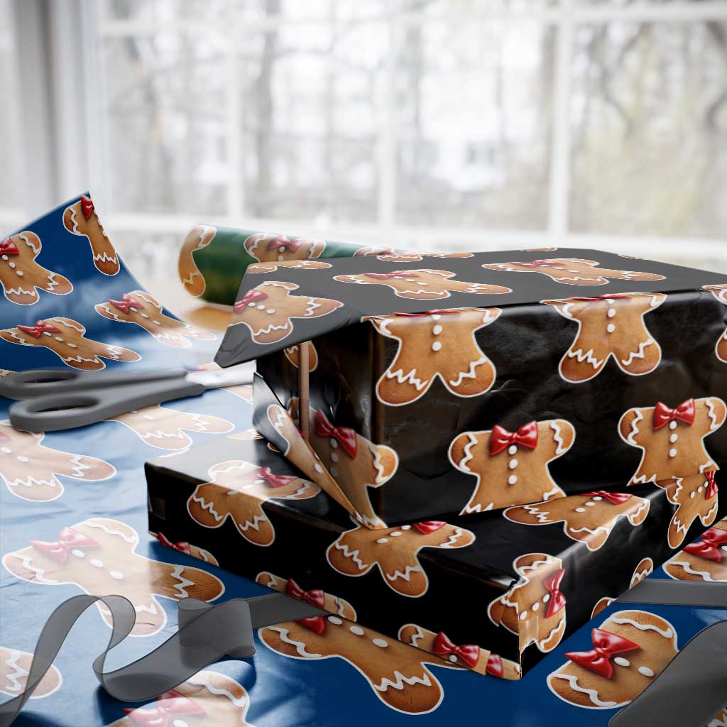 Gingerbread Man Wrapping Paper Roll Christmas Cookie Costume TS10 Black Print Your Wear