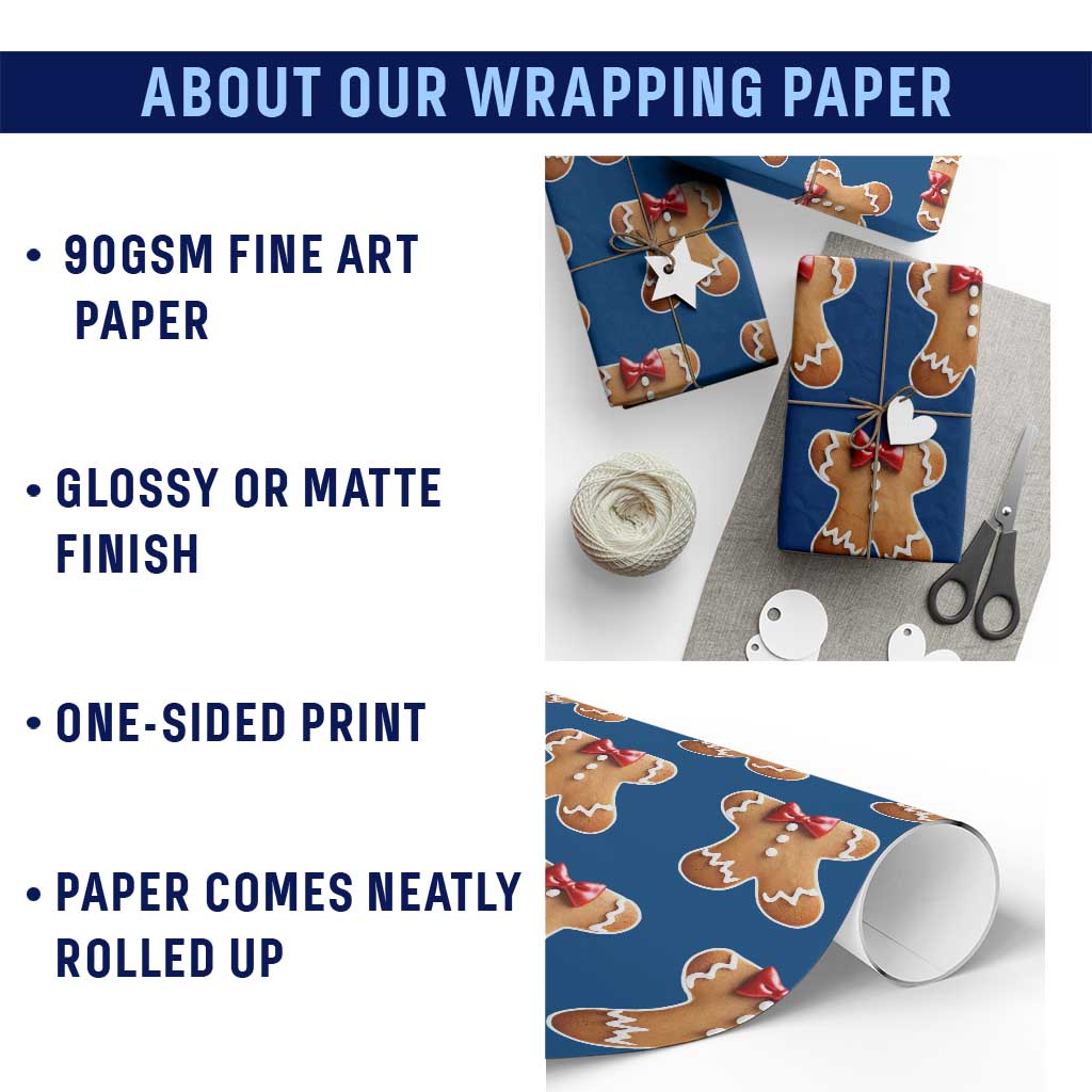 Gingerbread Man Wrapping Paper Roll Christmas Cookie Costume TS10 Print Your Wear