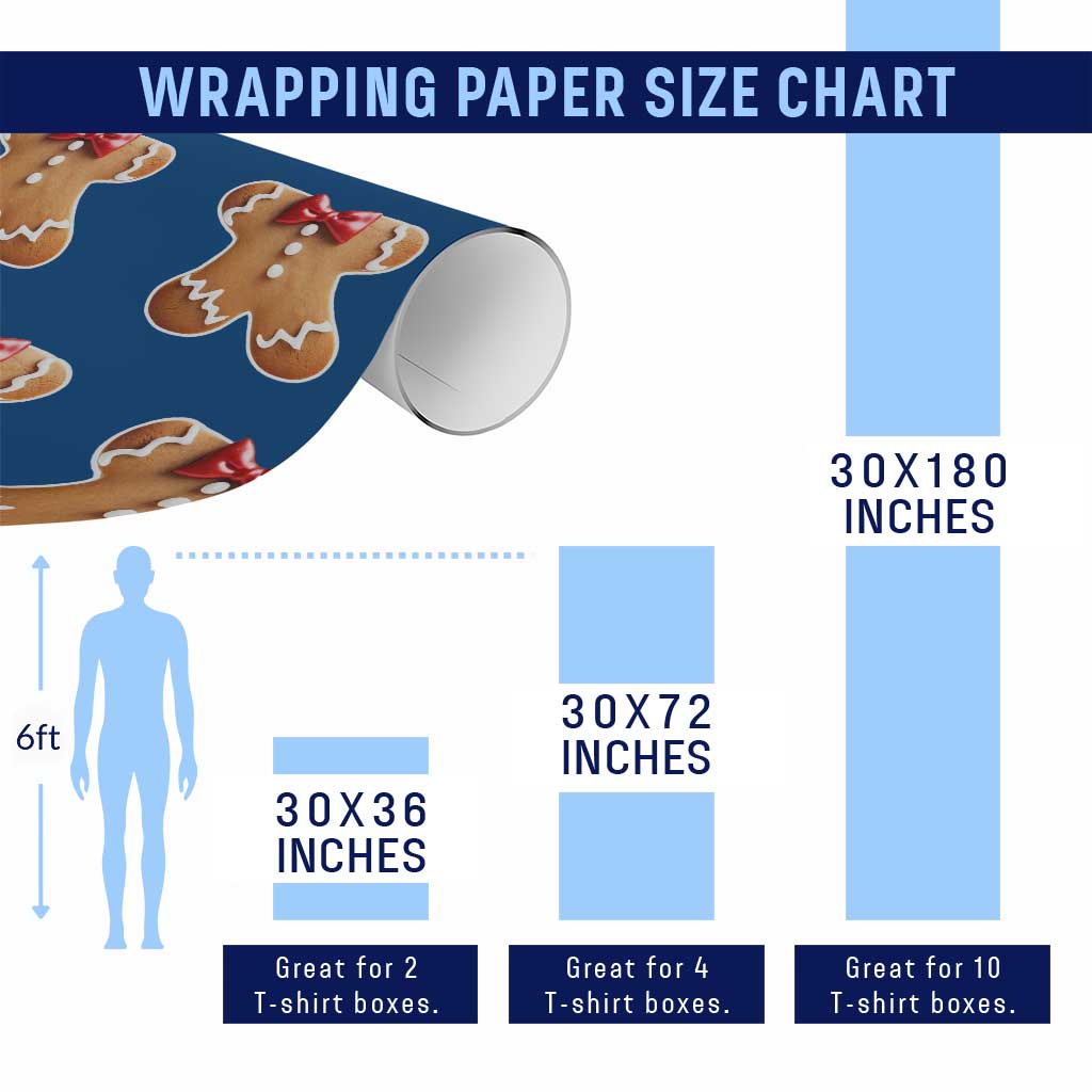 Gingerbread Man Wrapping Paper Roll Christmas Cookie Costume TS10 Print Your Wear