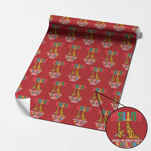 Giraffe Autism Awareness Wrapping Paper Roll Seeing World Different Angle TS02 Red Print Your Wear