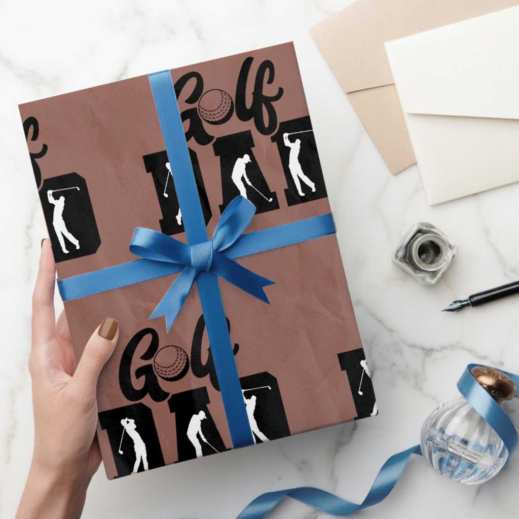 Golf Dad Wrapping Paper Roll Gift For Sport Lover TS12 Mocha Print Your Wear