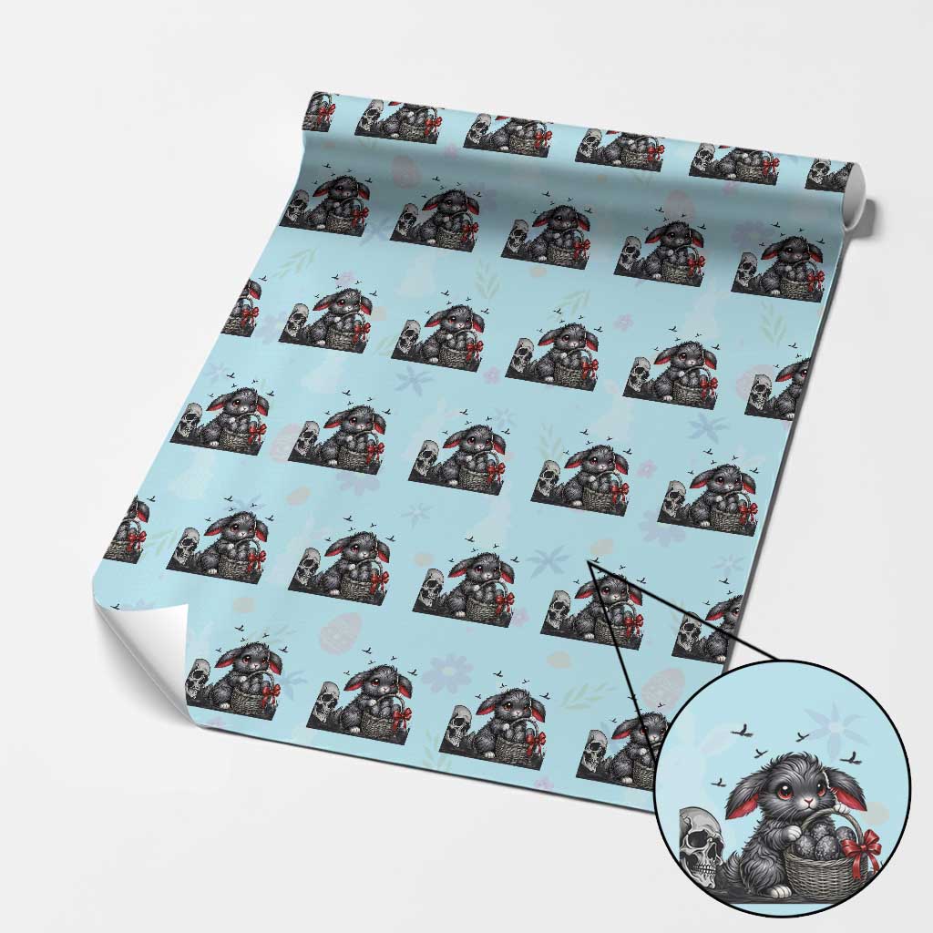 Gothic Easter Bunny Wrapping Paper Roll Dark Aesthetic Rabbit Gift TS12 Light Blue Print Your Wear