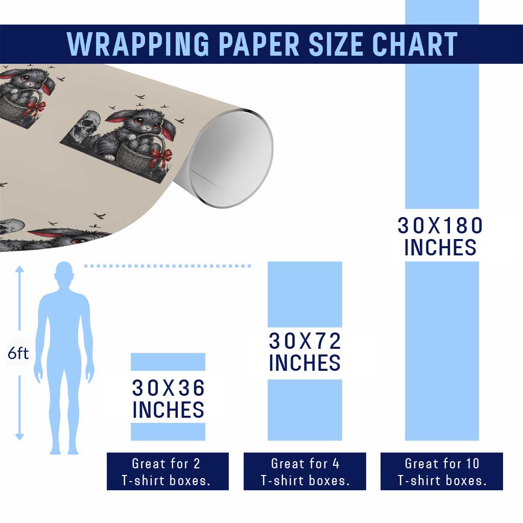 Gothic Easter Bunny Wrapping Paper Roll Dark Aesthetic Rabbit Gift TS12 Print Your Wear
