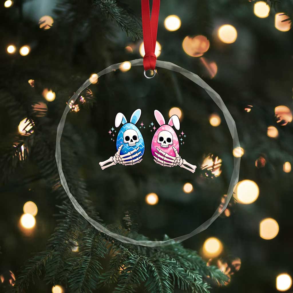 Gothic Easter Gift Crystal Glass Ornament Skeleton Hands Holding Easter Eggs TS12 Print Your Wear