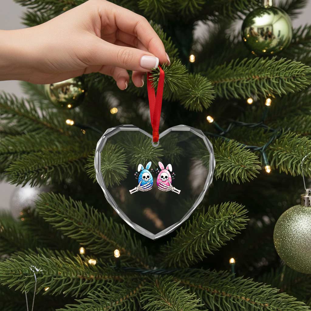 Gothic Easter Gift Heart Crystal Glass Ornament Skeleton Hands Holding Easter Eggs TS12 Print Your Wear