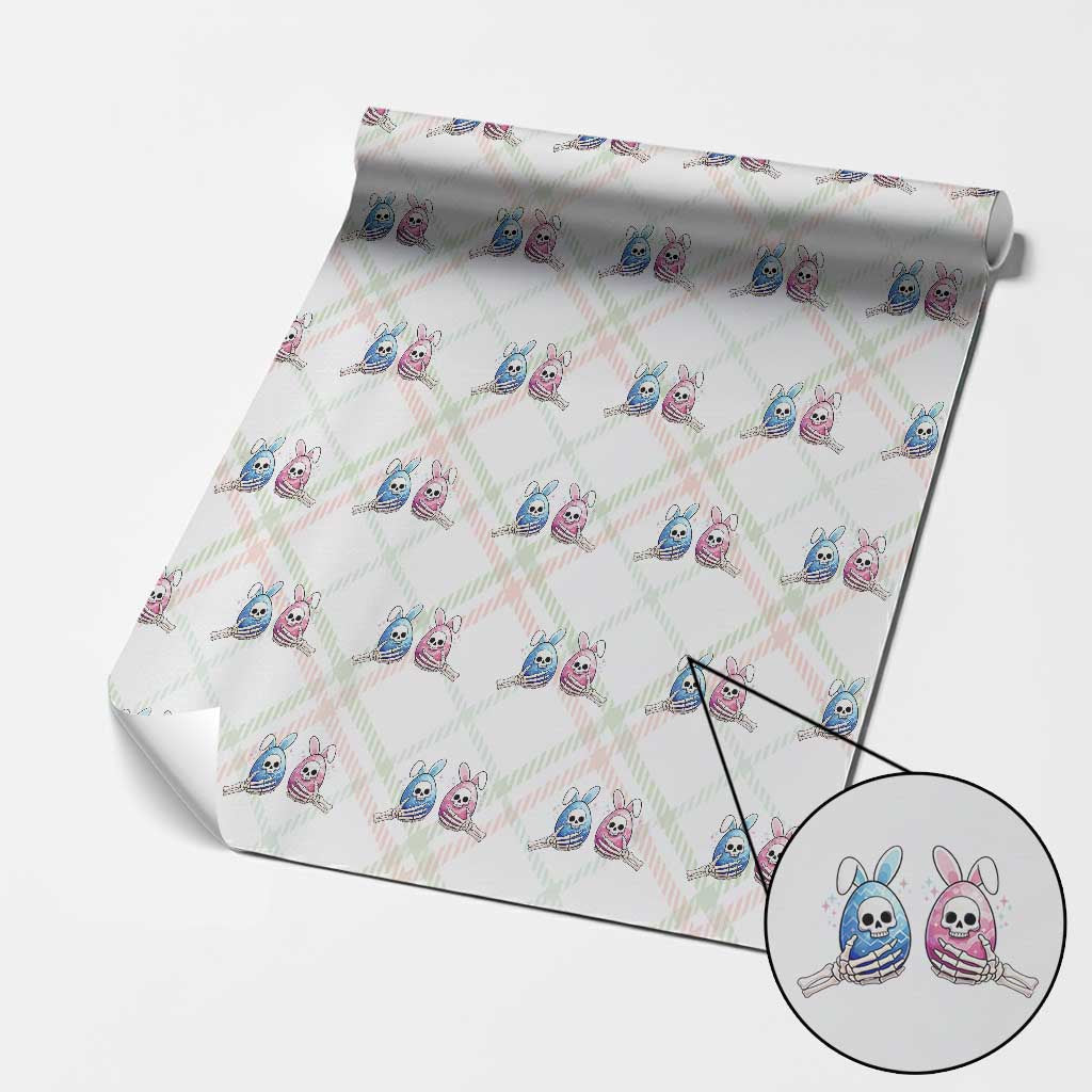 Gothic Easter Gift Wrapping Paper Roll Skeleton Hands Holding Easter Eggs TS12 Christmas Plaid Print Your Wear
