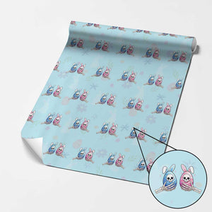 Gothic Easter Gift Wrapping Paper Roll Skeleton Hands Holding Easter Eggs TS12 Light Blue Print Your Wear
