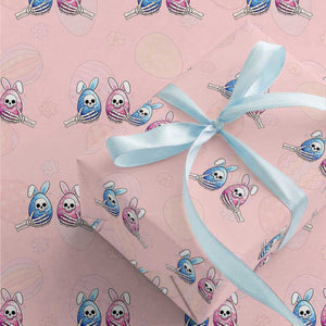Gothic Easter Gift Wrapping Paper Roll Skeleton Hands Holding Easter Eggs TS12 Light Pink Print Your Wear