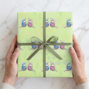Gothic Easter Gift Wrapping Paper Roll Skeleton Hands Holding Easter Eggs TS12 Lime Print Your Wear