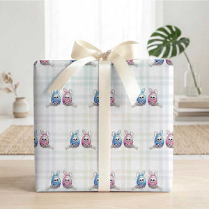 Gothic Easter Gift Wrapping Paper Roll Skeleton Hands Holding Easter Eggs TS12 White Plaid Print Your Wear