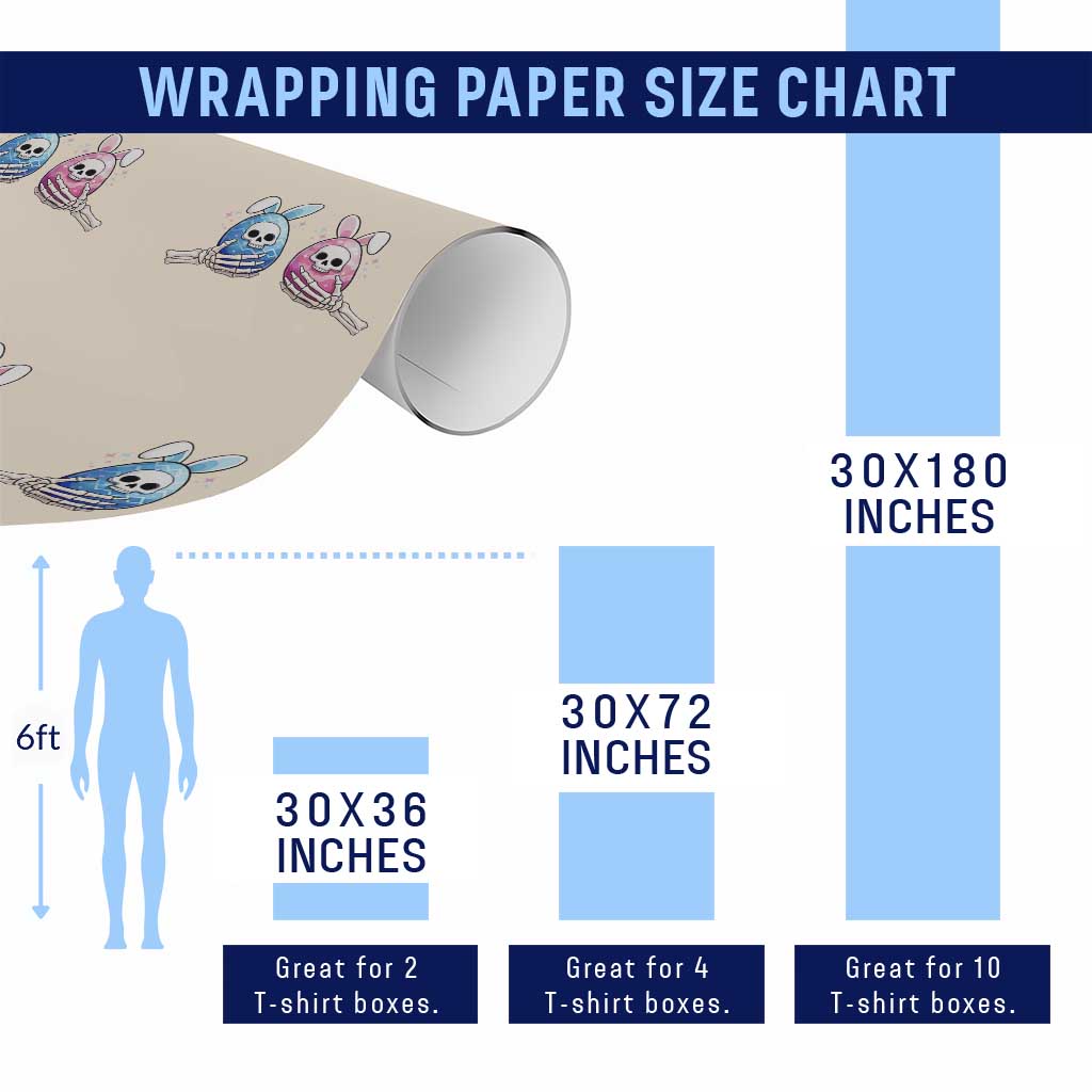 Gothic Easter Gift Wrapping Paper Roll Skeleton Hands Holding Easter Eggs TS12 Print Your Wear