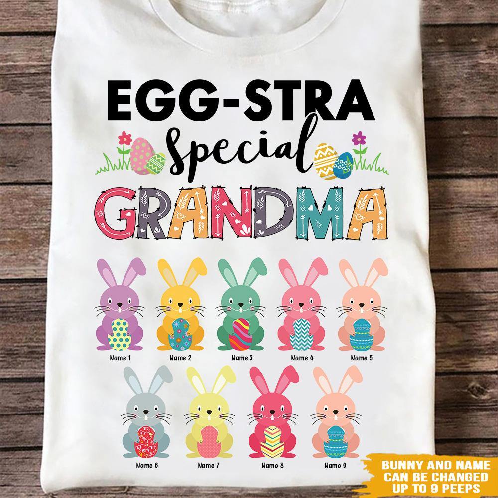 Easter Personalized T Shirt Egg stra special Grandma Easter Day CTM Youth Custom - Printyourwear