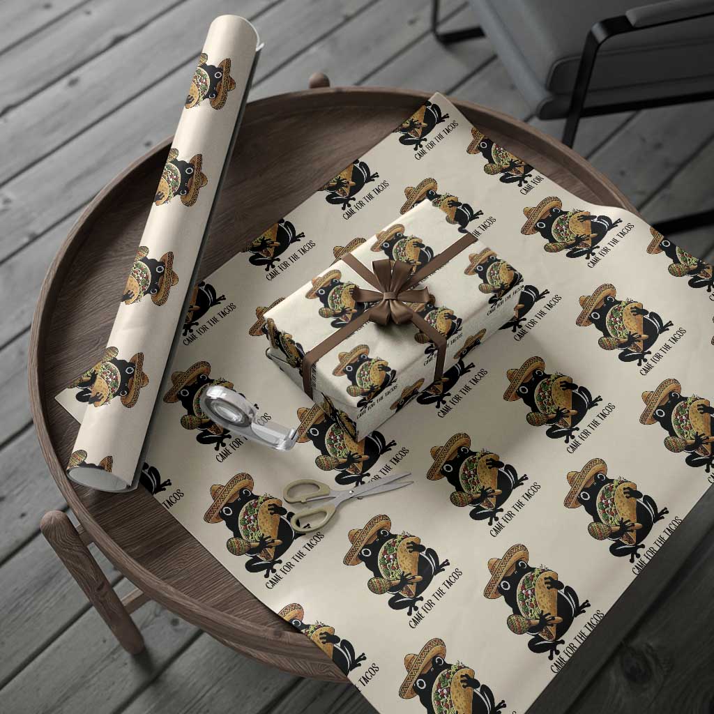 Grumpy Frog Cinco De Mayo Wrapping Paper Roll Came For The Tacos TS12 Beige Print Your Wear