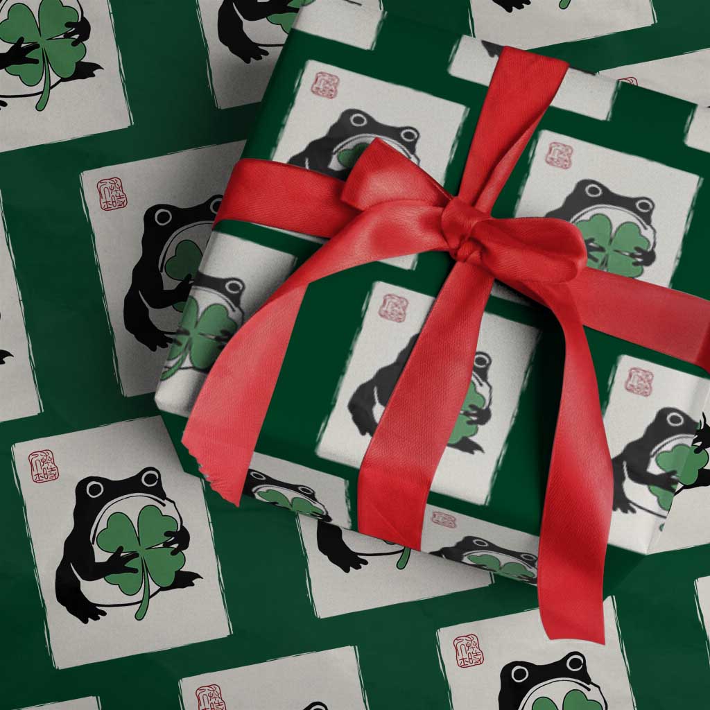 Grumpy Frog Japanese Wrapping Paper Roll St Patricks Day Gift TS12 Green Print Your Wear