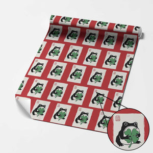 Grumpy Frog Japanese Wrapping Paper Roll St Patricks Day Gift TS12 Red Print Your Wear