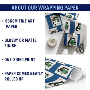 Grumpy Frog Japanese Wrapping Paper Roll St Patricks Day Gift TS12 Print Your Wear