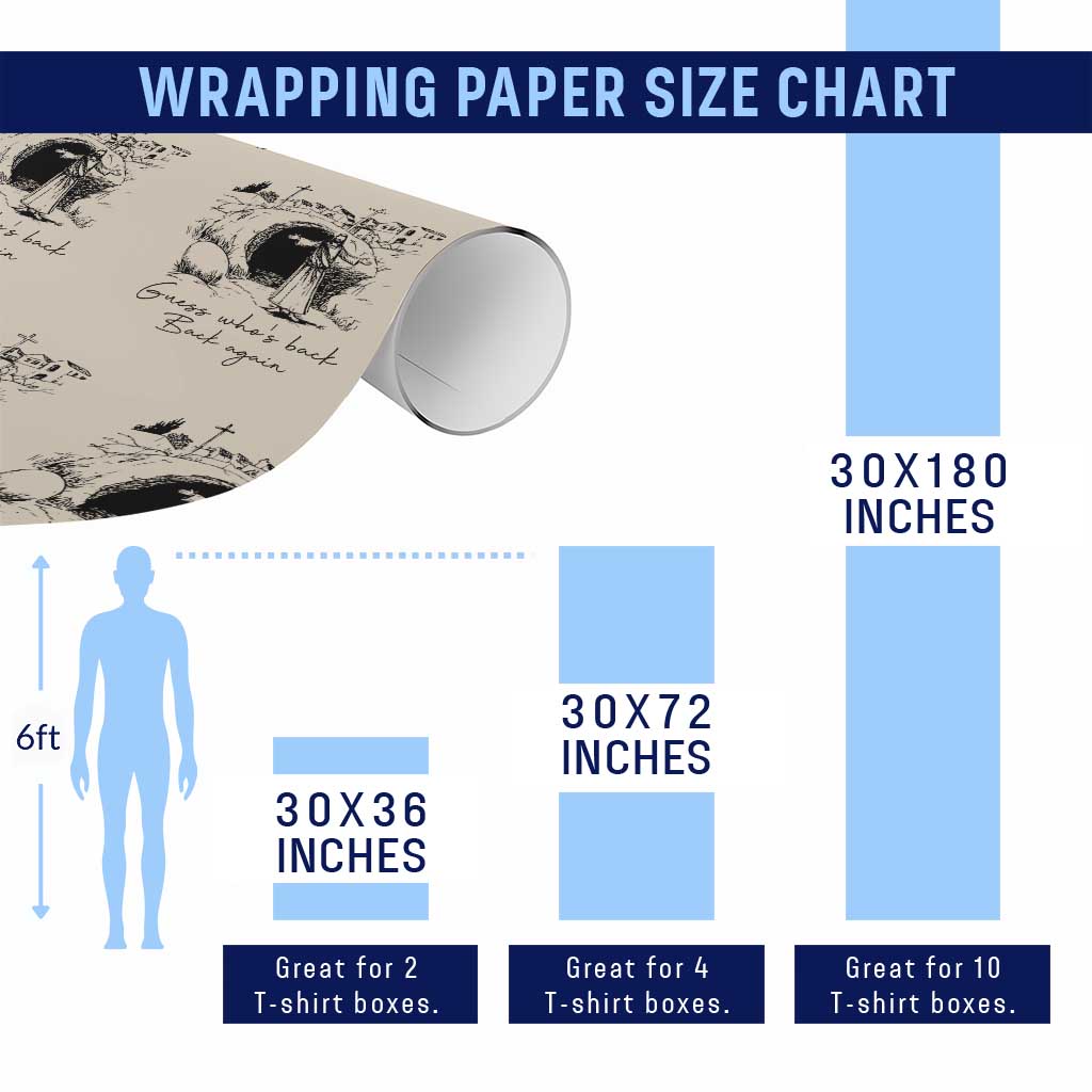 Guess Who's Back Back Again Wrapping Paper Roll Funny Easter Jesus Christian TS14 Print Your Wear